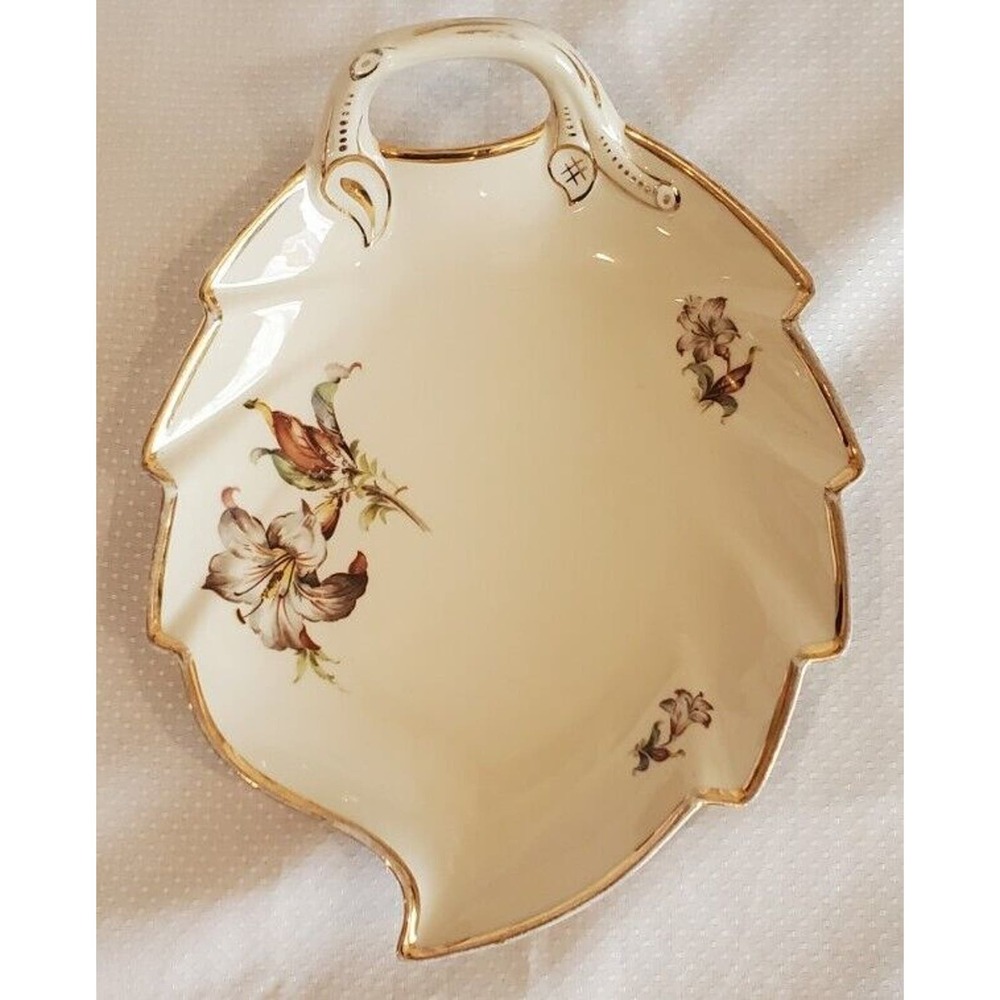 Vintage Floral Kjobenhavns Porcelain Meleri KPM Denmark Plate with Handle Rare